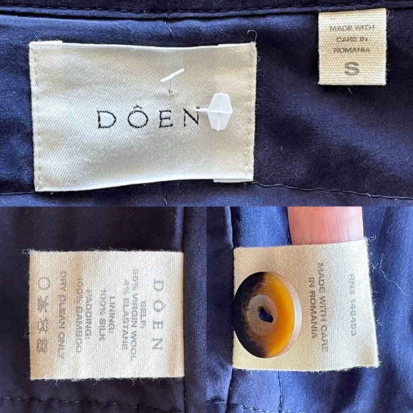 Doen Sedona Quilted Wool Silk Jacket Belleville Plaid Blue Brown Small EUC - Picture 4 of 10